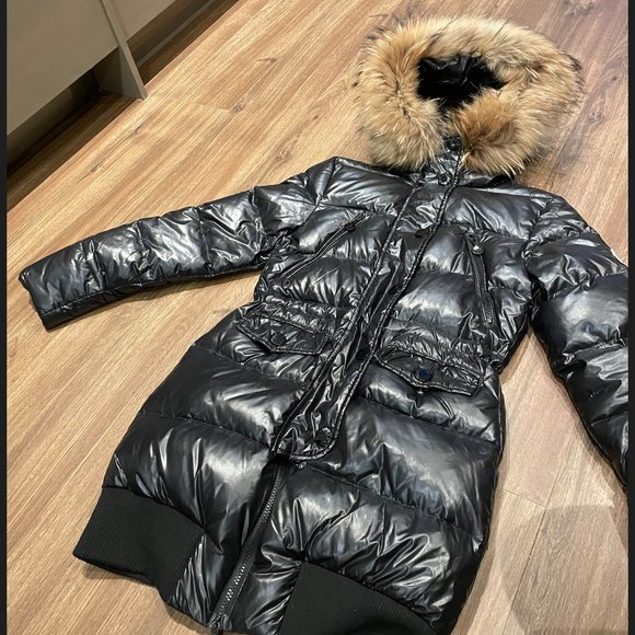 Moncler woman's coat, long down with fur, size 2 - Picture 1 of 10